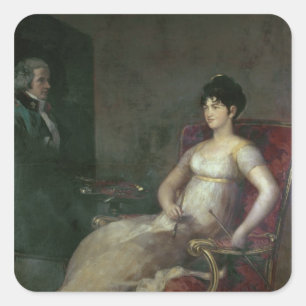 The Marquesa de Villafranca Painting her Husband Square Sticker