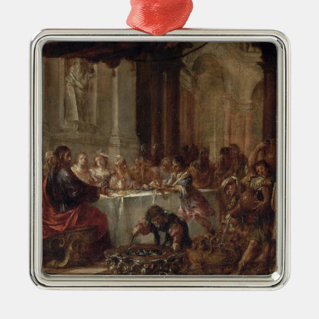 The Marriage at Cana, 1660 Metal Tree Decoration (Front)