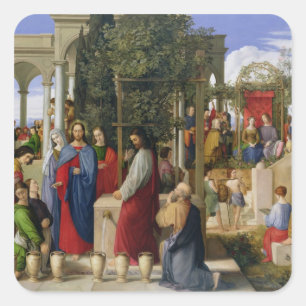 The Marriage at Cana, 1819 Square Sticker