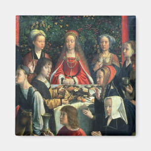 The Marriage at Cana, detail of the bride and surr Magnet