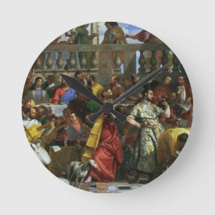 The Marriage Feast at Cana, detail of musicians an Round Clock