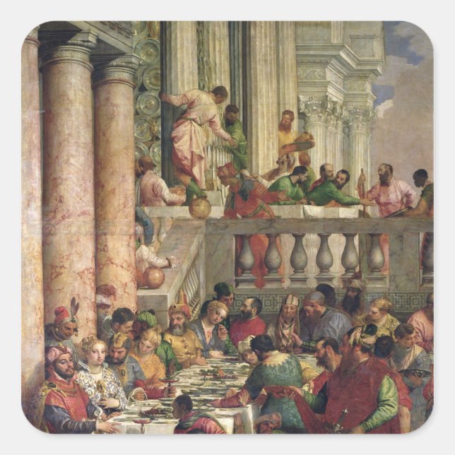 The Marriage Feast at Cana Square Sticker (Front)