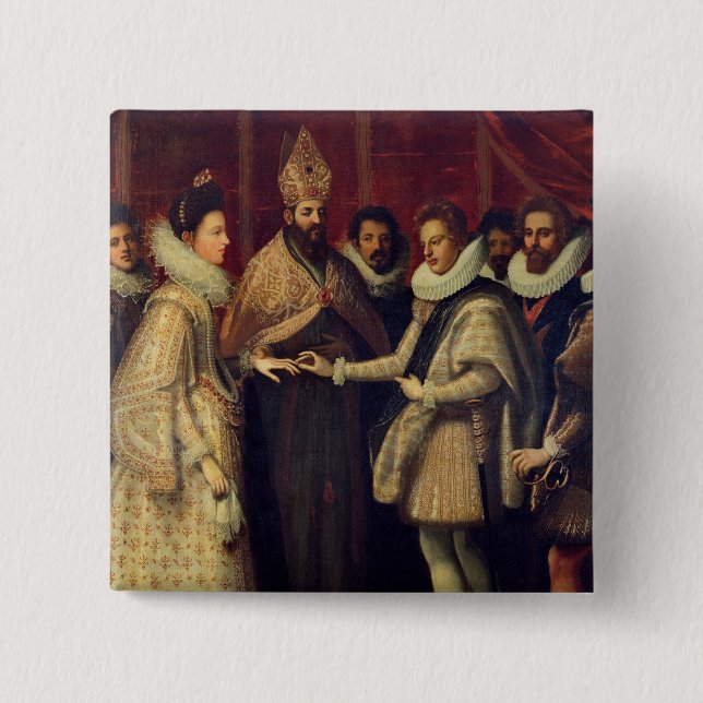 The Marriage of Catherine de Medici 15 Cm Square Badge (Front)