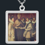 The Marriage of Catherine de Medici Silver Plated Necklace<br><div class="desc">The Marriage of Catherine de Medici | by Jacopo Chimenti Empoli | Art Location: Villa della Petraia,  Florence,  Italy | Italian Artist | Image Collection Number: XIR165574</div>