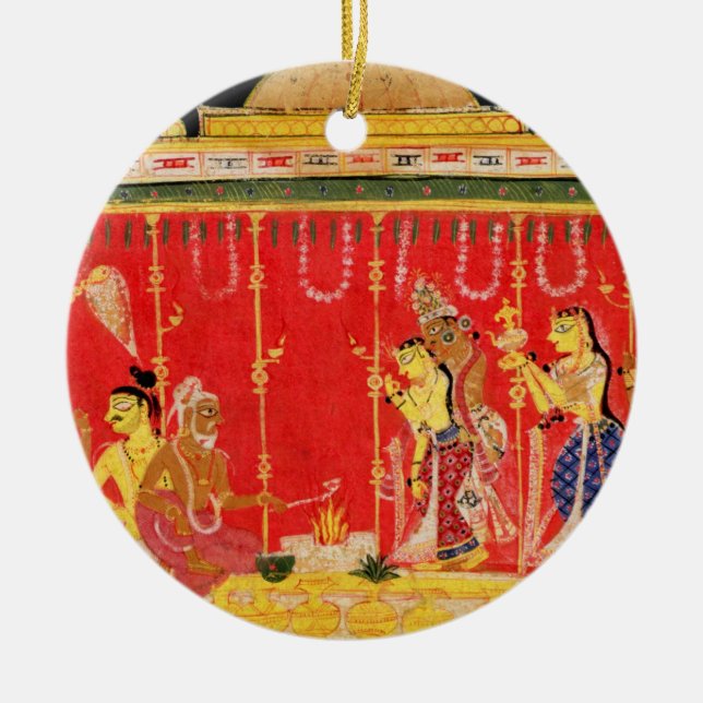 The Marriage of Krishna's Parents, from a disperse Ceramic Tree Decoration (Front)