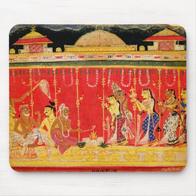 The Marriage of Krishna's Parents, from a disperse Mouse Mat (Front)