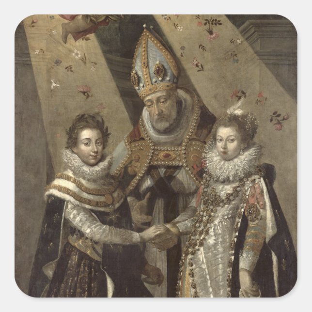 The Marriage of Louis XIII Square Sticker (Front)