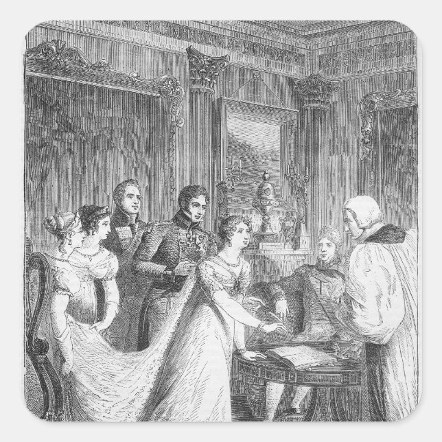 The Marriage of The Princess Charlotte of Square Sticker (Front)