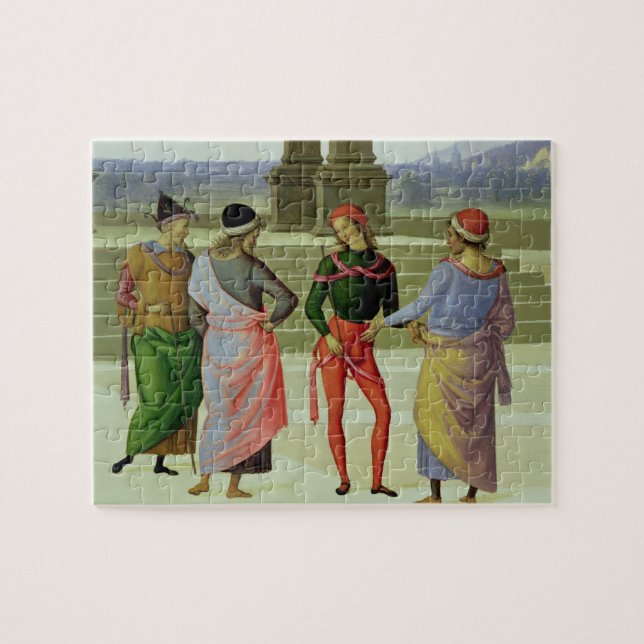The Marriage of the Virgin, detail of four men in Jigsaw Puzzle (Horizontal)