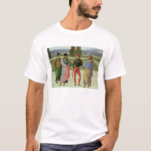 The Marriage of the Virgin, detail of four men in T-Shirt