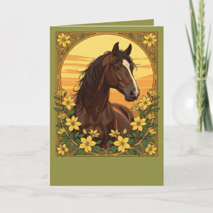 The Marsh Tacky Surrounded By Yellow Jasmine Flowe Holiday Card
