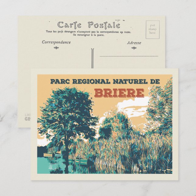The marshes of Regional park of Briere France Postcard (Front/Back)