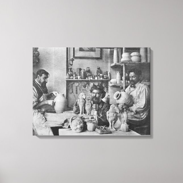 The Martin brothers in the studio at the Southall Canvas Print (Front)