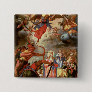 The Martyrdom of St. Ursula, early 17th century 15 Cm Square Badge