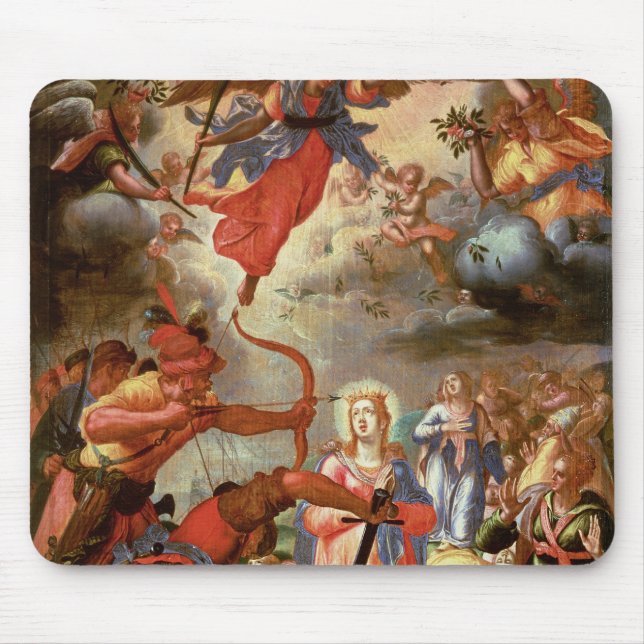 The Martyrdom of St. Ursula, early 17th century Mouse Mat (Front)