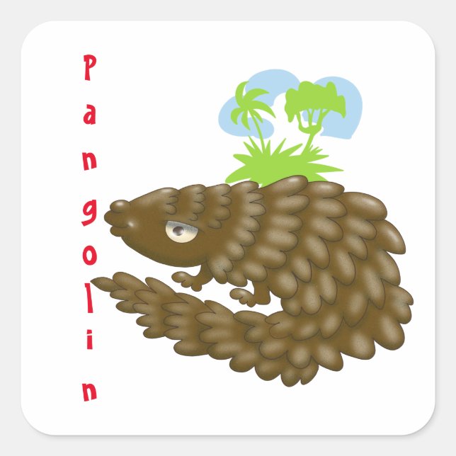 The Marvellous Little Pangolin Square Sticker (Front)
