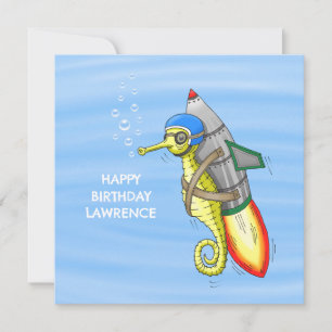 The Marvellous Yellow Rocket Seahorse Card
