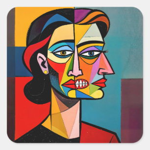 The Mask and the Monster - Portrait of a Deceiver Square Sticker