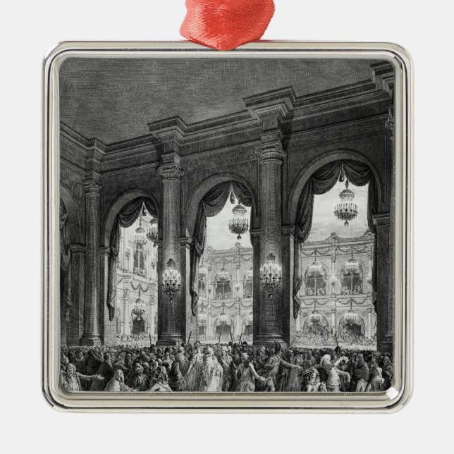 The masked ball, 23rd January 1782 Metal Tree Decoration (Front)