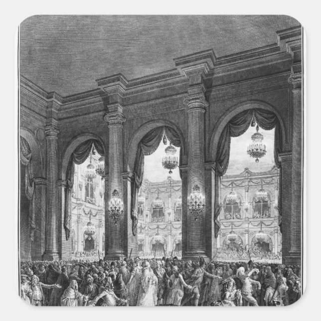 The masked ball, 23rd January 1782 Square Sticker (Front)