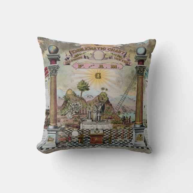 The Masonic Chart Cushion (Front)