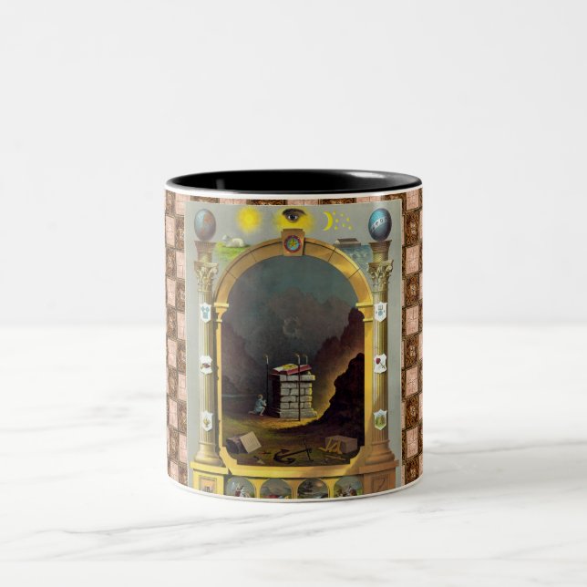 The Masonic Chart Two-Tone Coffee Mug (Center)