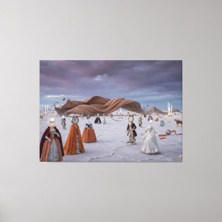 The Masquerade of Time: A Surreal Baroque Dream Canvas Print