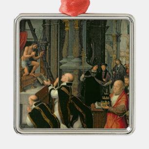 The Mass of St. Gregory (oil on canvas) Metal Tree Decoration