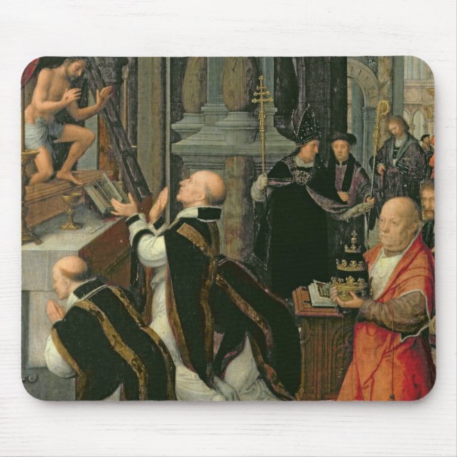 The Mass of St. Gregory (oil on canvas) Mouse Mat (Front)