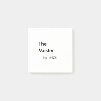 The Master boss name est year date man king title Post-it Notes