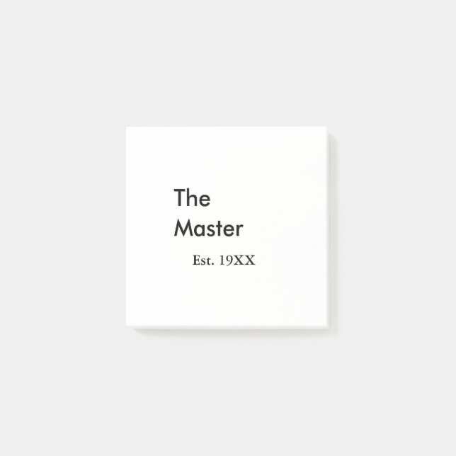 The Master boss name est year date man king title Post-it Notes (Front)