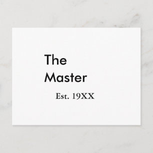 The Master boss name est year date man king title Postcard
