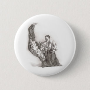 The master of an aikido - use of energy of the cen 6 cm round badge