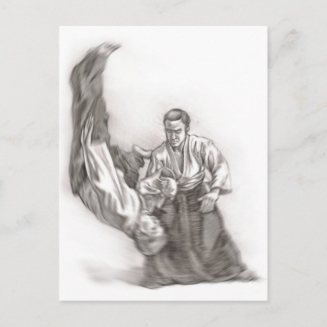 The master of an aikido - use of energy of the cen postcard (Front)