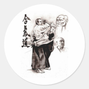 The master of an aikido - use of energy of the opp classic round sticker