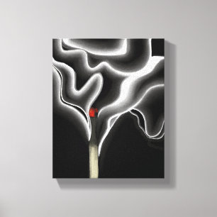 The Match   Contemporary Smoke Modern Painting Canvas Print