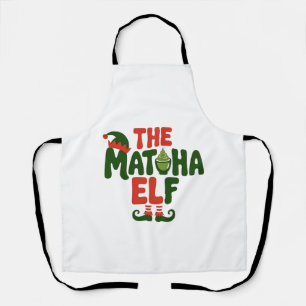 The Matcha Elf Funny Christmas Matcha Drink Apron