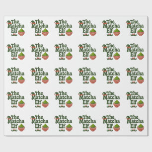 The Matcha Elf Funny Christmas Matcha Drink Lovers Wrapping Paper
