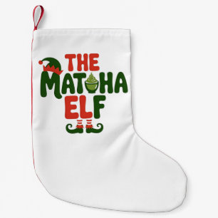 The Matcha Elf Funny Christmas Matcha Drink Small Christmas Stocking