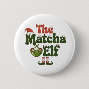 The Matcha Elf Magical Christmas Drink 6 Cm Round Badge