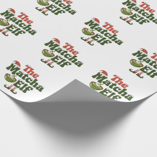 The Matcha Elf Magical Christmas Drink Wrapping Paper