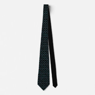 "The Matrix" Black tie with white and blue design