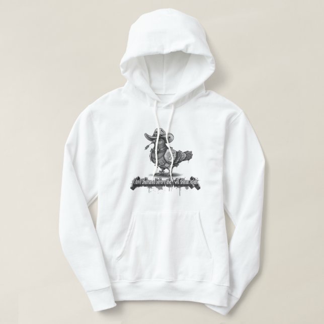 The Maverick Pigeon: 3D Graffiti Monochrome  Hoodie (Design Front)
