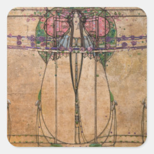 The May Queen by Margaret Macdonald Mackintosh Square Sticker