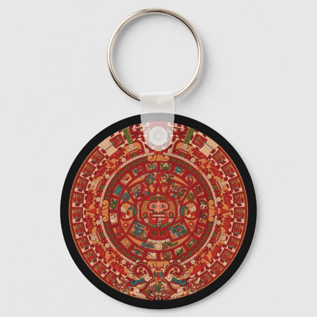 The Mayan / (Aztec) calendar wheel Key Ring (Front)