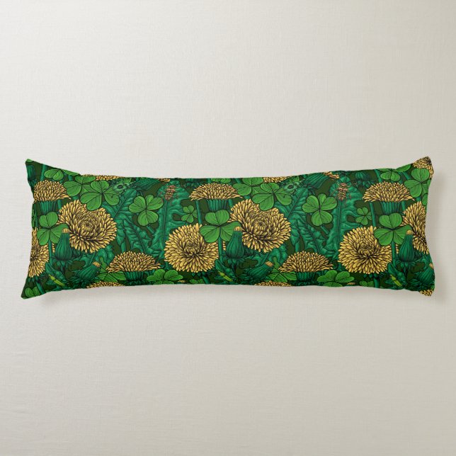 The meadow in green and yellow body cushion (Front)