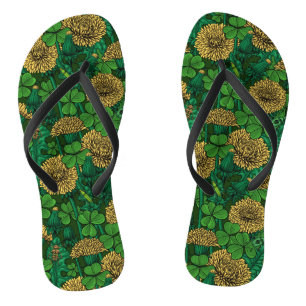 The meadow in green and yellow flip flops