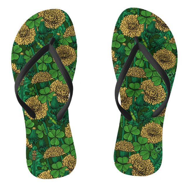 The meadow in green and yellow flip flops (Footbed)