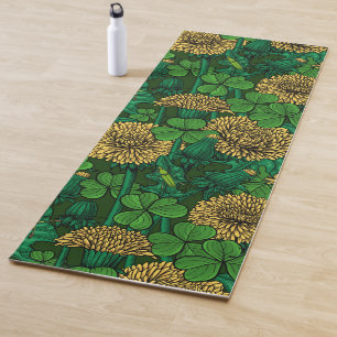 The meadow in green and yellow yoga mat
