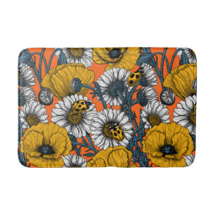 The meadow in yellow and blue bath mat